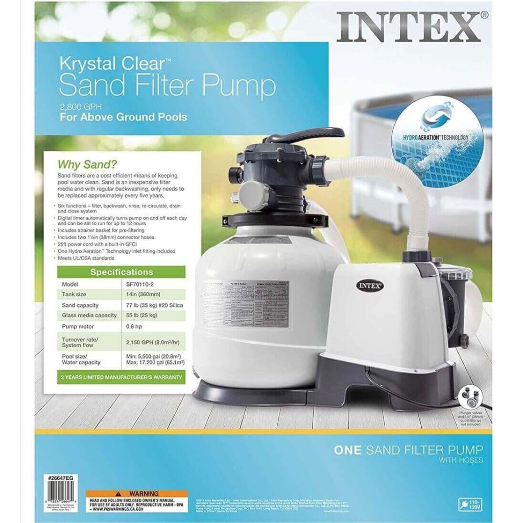Intex Krystal Clear Sand Filter Pump Above Ground Pools 14in SF70110-2 Model - Brochure
