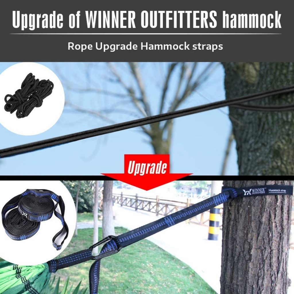 WINNER OUTFITTERS Double Camping Hammock - Upgraded Straps